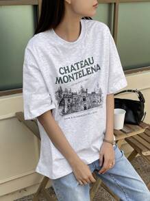 DAZY Building & Slogan Graphic Drop Shoulder Tee,  ESTABLISHED 1882 NAPA & ALEXANDER VALLEYS - White - View 4