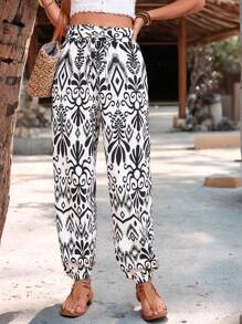 Breezaya Damen elegante Mode Lässig Urlaubs Bindetaille Knöchel gebandete Hose, Frühling/Sommer