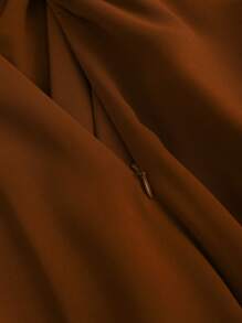 Sweetra Women's New Valentine's Day Deep Red Vintage-Style High-Low Hemline Skirt, Drawstring Ruffle Tier Skirt, Party Skirt, Bohemian Style Skirt Fall Cloth For Women - Brown - View 5