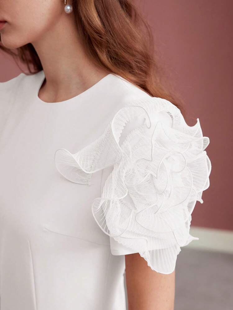 APPLIQUES ZIPPER DRESS