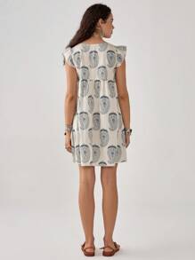 Florisole 女士波西米亚岛度假花卉印花 A 字短裙，春夏 - 彩色 - 查看 5