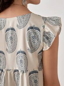 Florisole 女士波西米亚岛度假花卉印花 A 字短裙，春夏 - 彩色 - 查看 4