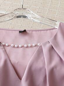 SHEIN Clasi 大码女式优雅常规夏季衬衫 - 淡紫色 - 查看 5