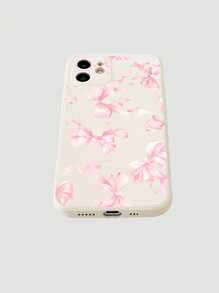 ROMWE Kawaii Sweet Style Butterfly Pattern Acrylic Soft Silicone Phone Case Cover, Compatible With IPhone 12/13/14 Series