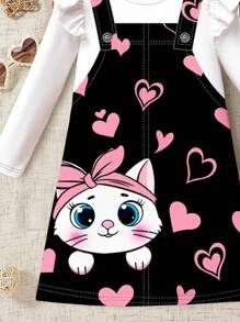 SHEIN Leap Crew Váy dài tay rộng rãi thoải mái cho bé gái, thích hợp cho mùa thu/đông - Nhiều màu - Xem 3