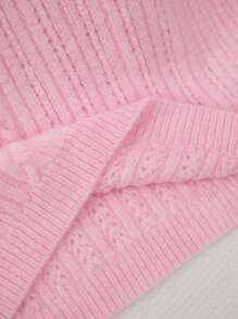 EURMUSE Strickpullover Damen Rosa – Cable Knit Sweater Mit Ajour Muster, Cozy Knitwear #RomantischeOutfits #NeueHerbstmode #BrunchBereit,Jumper,Cream Jumper,Jumpers For Women,Jumpers,Black Jumper,Womens Jumper,White Jumper,Women's Jumper,Women's Jumpers,Winter Clothes - Pink - View 5