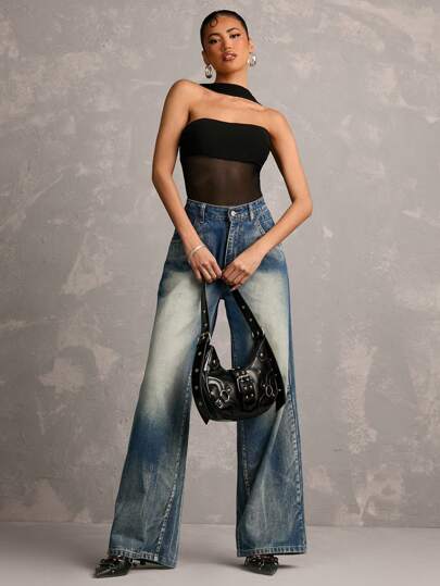SHEIN BAE Body negro opaco con cuello halter y espalda descubierta para mujer, adecuado para festivales de música, fiestas, vacaciones, atuendos de festival, atuendos de vacaciones, ropa de verano para mujer, atuendos de festival para mujeres