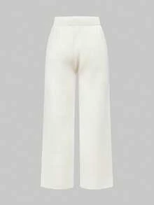 ROMWE Kawaii 秋冬大码蕾丝拼布露肩柔软针织毛衣套装，百搭