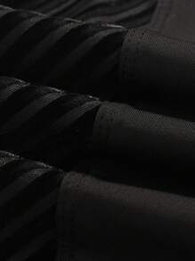 INAWLY 女士高腰条纹口袋休闲紧身裤，百搭 - 黑色 - 查看 8