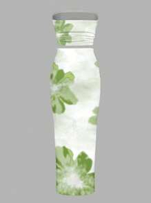 SHEIN BAE 2 件套女士花卉扎染/抹胸 2 件夏季度假套装/女士两件套/海滩装/女士沙滩装/女士度假装/度假/2 件套/女士套装/女士配套套装/狂欢装节日/度假两件套/2 件套夏季 - 綠色 - 查看 2