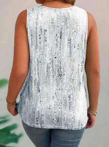 EMERY ROSE Plus Size V-hals Bloemenprint Mouwloos Tanktopje Voor De Zomer