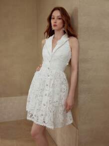MOTF PREMIUM 蕾丝纽扣连衣裙 - 白色 - 查看 6
