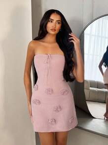 SHEIN BAE Women Sexy Minimalist Summer Dress - Pink - View 6