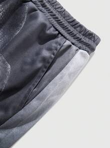 ROMWE MEN Street Life Quần short 2 trong 1 in họa tiết đường phố Y2K dành cho nam, trang phục thể thao thường ngày phù hợp cho mùa xuân và mùa hè - Xám - Xem 3