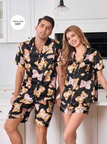 CoupledUp Ensemble de vêtements de détente pour hommes avec motif d'ours