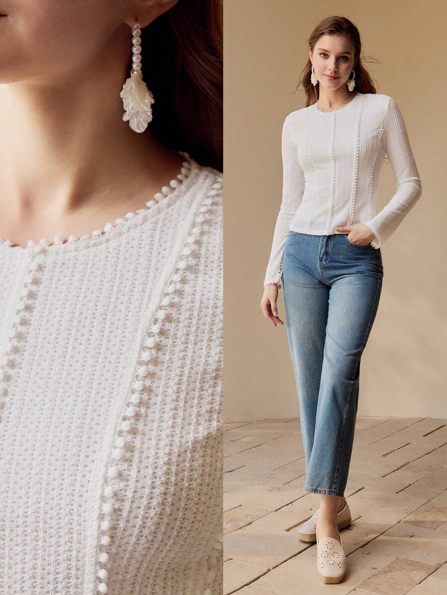 MOTF TEXTURED SLIM FIT TOP,SPRING/SUMMER
