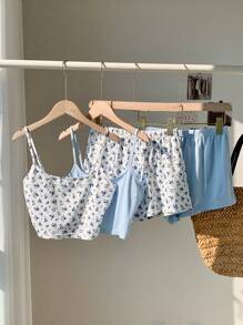 Comfortcana 2 pièces Ensemble débardeur et short décontracté pour la maison