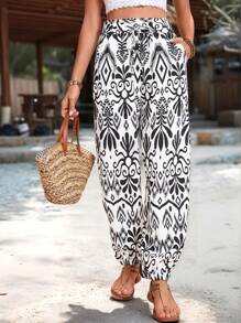 Breezaya Damen elegante Mode Lässig Urlaubs Bindetaille Knöchel gebandete Hose, Frühling/Sommer