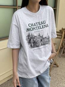 DAZY Building & Slogan Graphic Drop Shoulder Tee,  ESTABLISHED 1882 NAPA & ALEXANDER VALLEYS - White - View 3