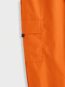 Manfinity Homme 2pcs Men's Contrast Color Pocket Hoodie & Utility Pants Set