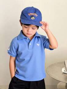 SHEIN Young Boy 恐龍刺繡 Polo 衫