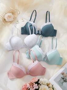 Bộ 4 áo ngực có gọng ren thời trang cho nữ - Nhiều màu - Xem 3