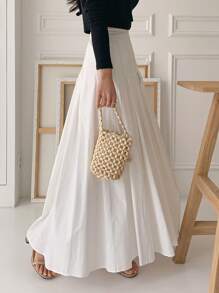 Livesso 女士白色半身裙，四季皆宜 - 白色 - 查看 4