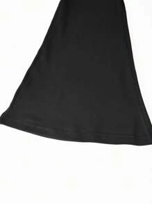 3pcs Tween Girls' Black Flared Casual Pants, Versatile For Spring & Summer - Grey - View 4