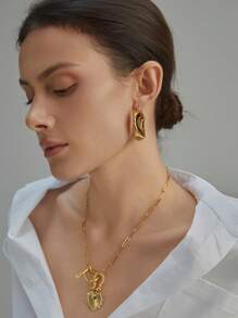 1 pieza de hebilla de herradura completa con rhinestones a la moda y hebilla de herradura lisa, collar con colgante desmontable en forma de corazón, es una opción imprescindible para los artículos de moda femenina, Día de San Valentín, mamá, madre, Día de la Madre, regalo