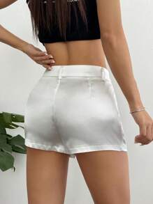 SHEIN Unity 2025 春夏时尚女式超低腰简约纯色休闲短裤