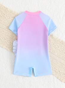 奢华新生儿 3D 火烈鸟风格婴儿泳衣