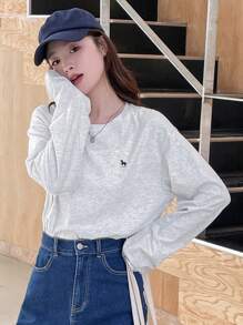 DAZY Letter Graphic Drop Shoulder Tee