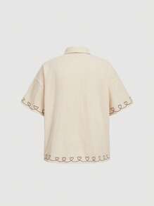 SHEIN MOD Plus Size Apricot Casual Loose Set van 2 stuks. Set van 2 stuks voor de zomer.