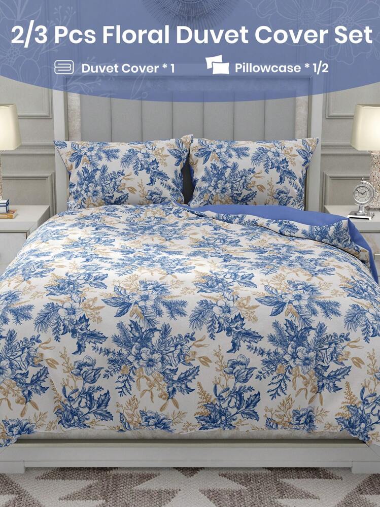 Elegant Floral Print Pastoral Style Duvet Cover Set,Fall Decor,Autumn Decor,Room Decor - Multicolor - View 2