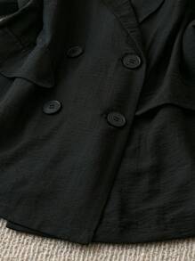 Regalyn Blazer femme grande taille à manches courtes avec poche décorée, décontracté et confortable, convient pour le port quotidien et les déplacements