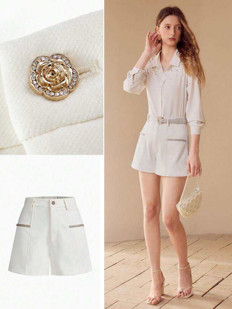 CONTRAST BINDING TAILORED SHORTS