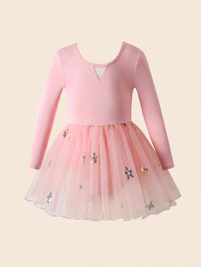 SHEIN Young Girl Purple Ballerina Tutu Dress, Dance Ballet Princess Dress, Cute Elegant School Campus Simple Fashion Skirt, Sportswear