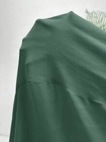 SHEIN LUNE 大码纯色休闲半身裙 - 綠色 - 查看 7