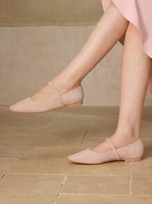 MOTF PREMIUM 女士玛丽珍款平底鞋，舒适简约，通勤百搭 - 淺粉色 - 查看 2