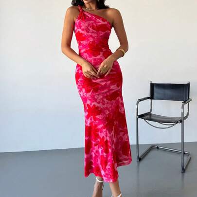 Vestido floral con dobladillo de cola de pez SHEIN