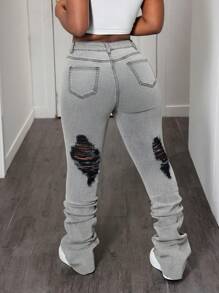 SHEIN Slayr Fashionable Sexy Fashionable Women Skinny Jeans With Folded Ankles