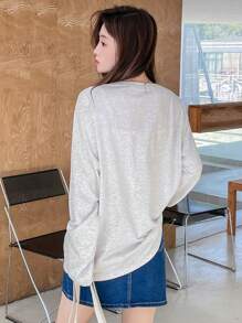 DAZY Letter Graphic Drop Shoulder Tee