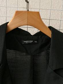 Regalyn Blazer femme grande taille à manches courtes avec poche décorée, décontracté et confortable, convient pour le port quotidien et les déplacements
