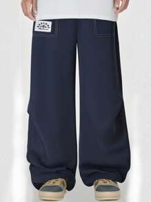 SHEIN 1 pezzo Pantaloni cargo casual e ampi di colore tinta unita con molte tasche per ragazzi adolescenti, nuovo stile versatile e di per l'estate