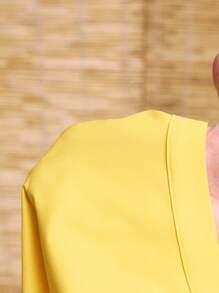 Zivah 2025 年新夏季系列 音乐节、复活节、圣帕特里克节、波西米亚风、西部风、婚礼、生日派对、毕业典礼、学生、休闲、度假、巡游、海滩、日光浴、时尚、街头风格 女士无袖、中式领、前开襟、纽扣、抽绳腰部、交叉口袋、踝长、可调节连体裤、黄色 - 黃色 - 查看 9