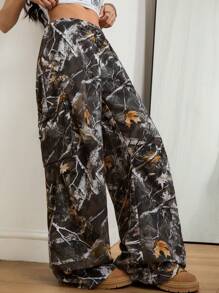 Coolane Women's Spring/Summer Y2K Cargo Basic Camo Flare Pants
