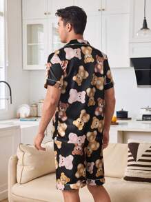 CoupledUp Ensemble de vêtements de détente pour hommes avec motif d'ours