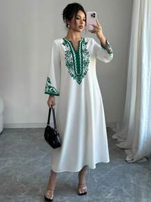 Elenzga 长袍连衣裙，新款时尚女士宽松印花长袍