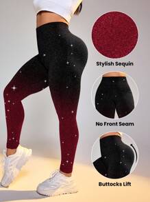 Plus Size Women Shiny Leggings, Party Style - Multicolor - View 2