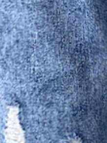 SHEIN Tall 女士紧身破洞蓝色七分牛仔裤 - 卡其色 - 查看 7